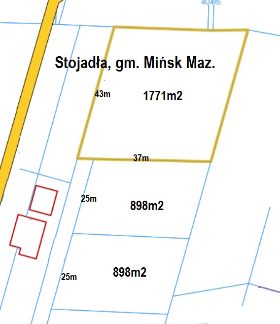 działki budowlane Stojadła, gm. Mińsk Mazowiecki