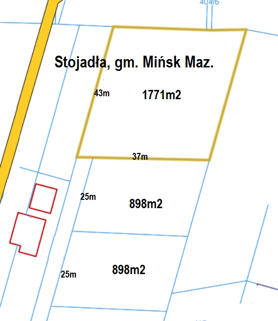 działki budowlane Stojadła, gm. Mińsk Mazowiecki