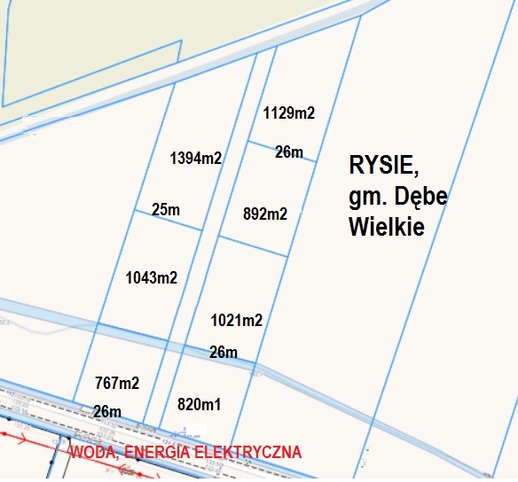 działki budowlane Rysie, gm. Dębe Wielkie, 7 DZIAŁEK